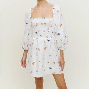 Reformation | Greyson Linen Dress | Ladybugs/White | Size Small